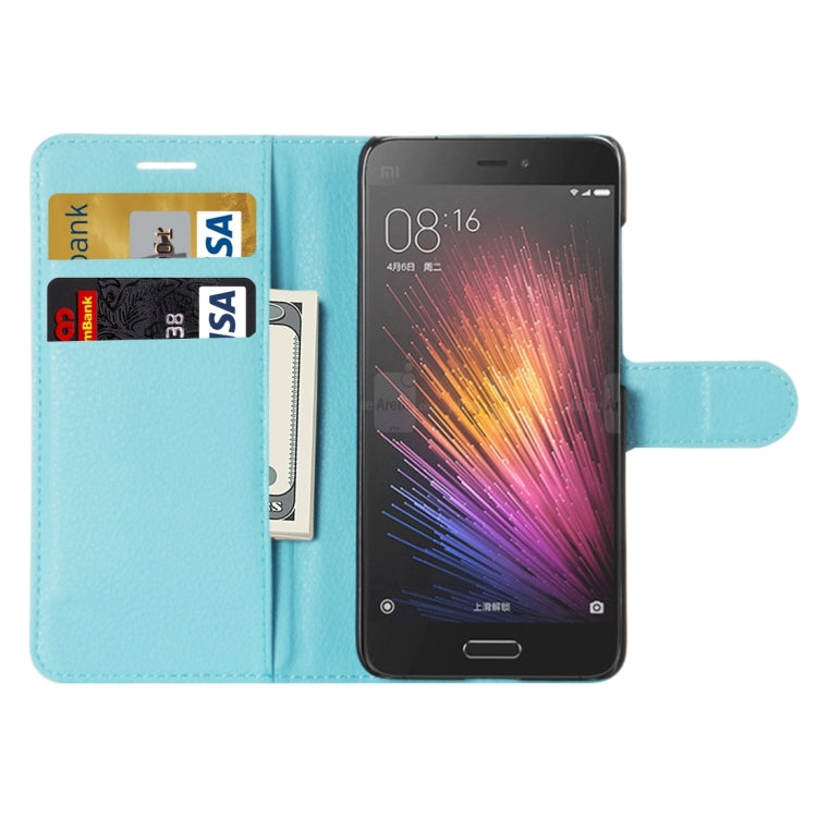 For Xiaomi Mi5 Litchi Texture Horizontal Flip Leather Case with Holder & Card Slots & Wallet