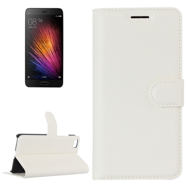 For Xiaomi Mi5 Litchi Texture Horizontal Flip Leather Case with Holder & Card Slots & Wallet
