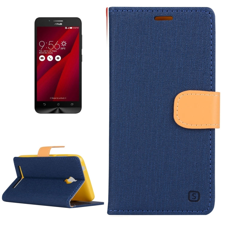 Denim Texture Horizontal Flip Solid Color Leather Case with Holder & Card Slots & Wallet for Asus Zenfone Go / ZC500TG