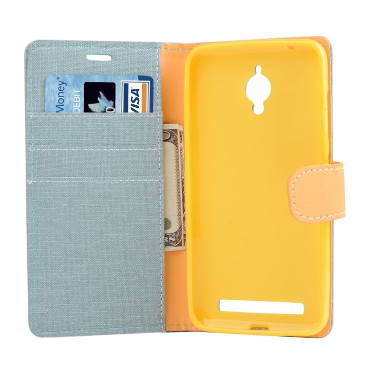 Denim Texture Horizontal Flip Solid Color Leather Case with Holder & Card Slots & Wallet for Asus Zenfone Go / ZC500TG