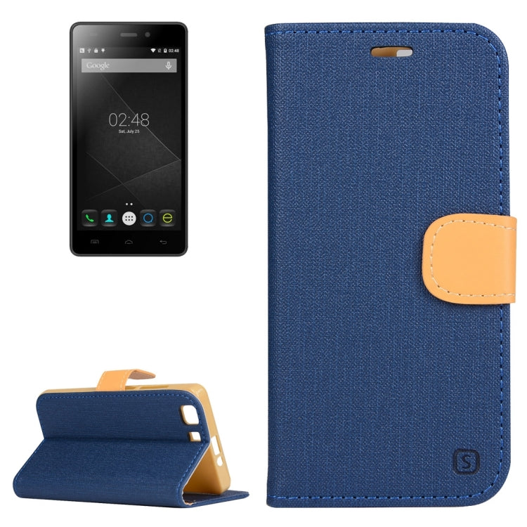 Denim Texture Horizontal Flip Solid Color Leather Case with Holder & Card Slots & Wallet for Doogee X5 (S-MPH-1005)