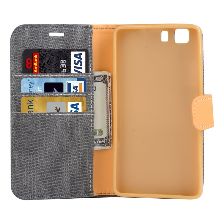 Denim Texture Horizontal Flip Solid Color Leather Case with Holder & Card Slots & Wallet for Doogee X5 (S-MPH-1005)