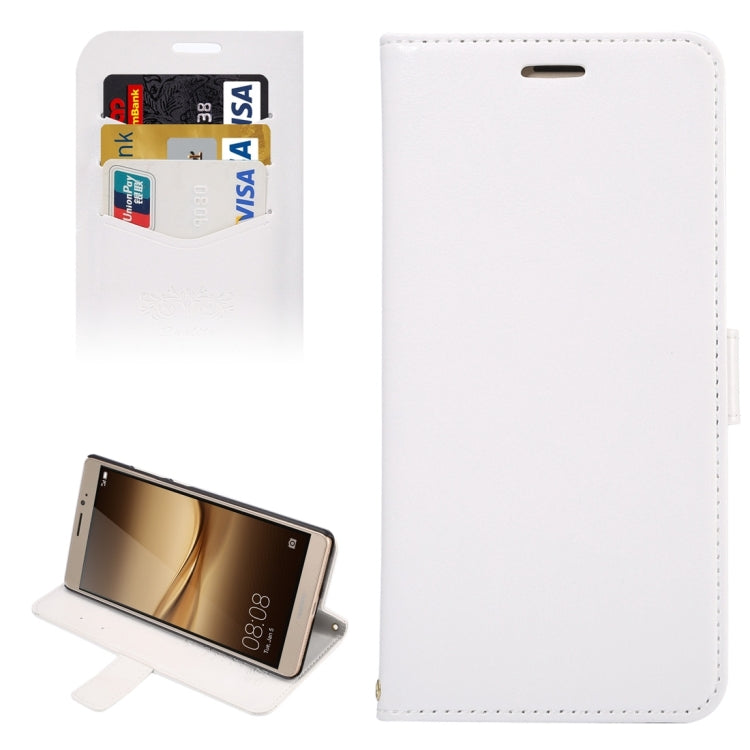 For Huawei Mate 8 Lambskin Texture Horizontal Flip Leather Case with Holder & Lanyard & Card Slots