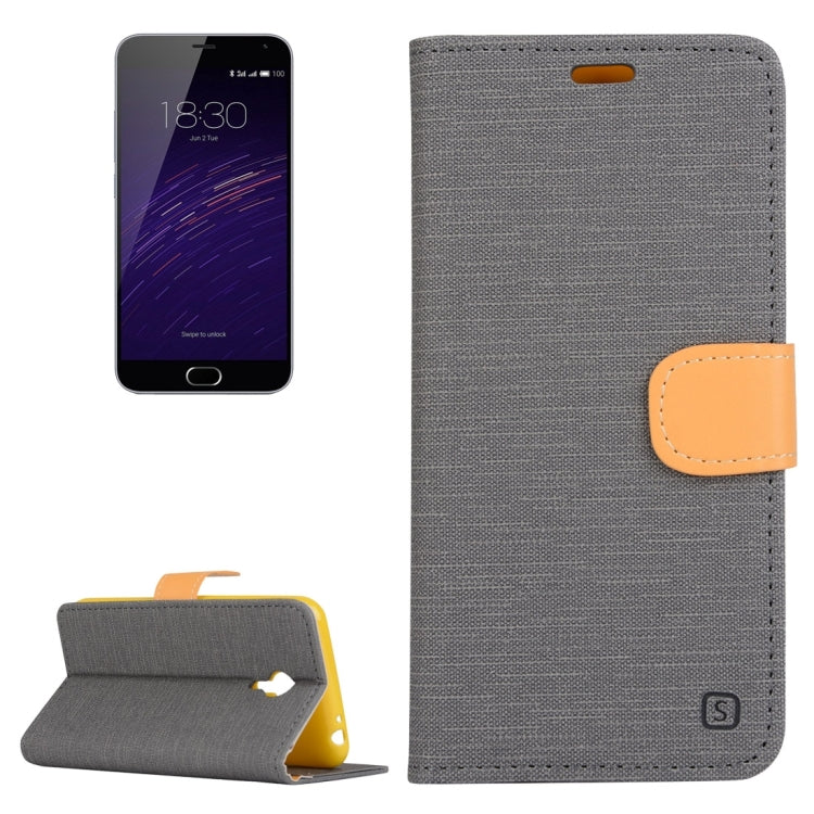 Denim Texture Horizontal Flip Solid Color Leather Case with Holder & Card Slots & Wallet for Meizu M2 Note
