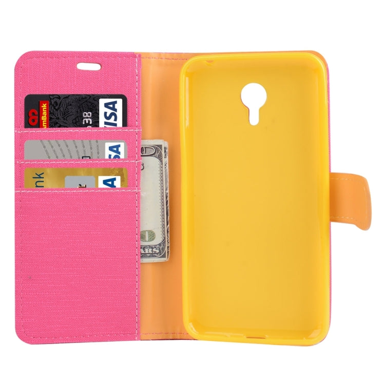 Denim Texture Horizontal Flip Solid Color Leather Case with Holder & Card Slots & Wallet for Meizu M2 Note