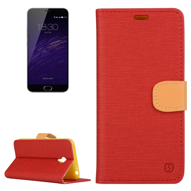 Denim Texture Horizontal Flip Solid Color Leather Case with Holder & Card Slots & Wallet for Meizu M2 Note