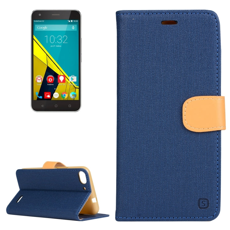 Denim Texture Horizontal Flip Solid Color Leather Case with Holder & Card Slots & Wallet for Vodafone Smart Ultra 6 / V995