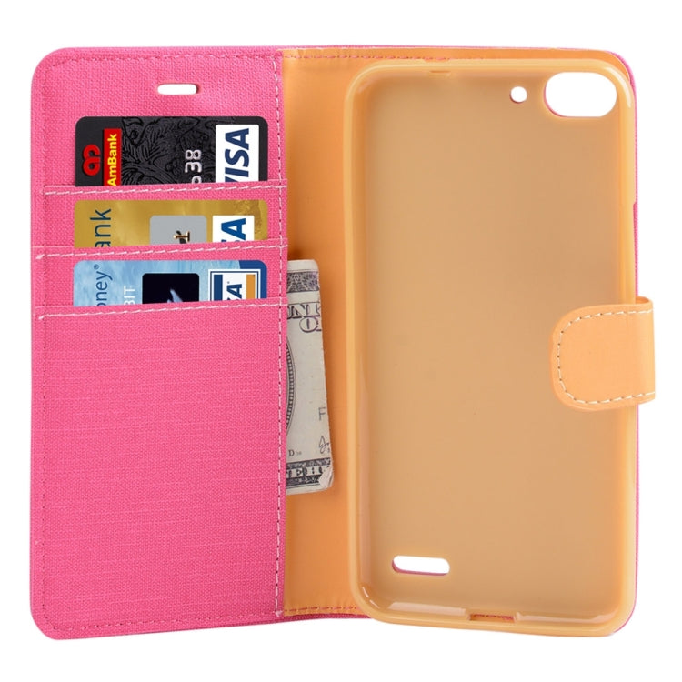 Denim Texture Horizontal Flip Solid Color Leather Case with Holder & Card Slots & Wallet for Vodafone Smart Ultra 6 / V995