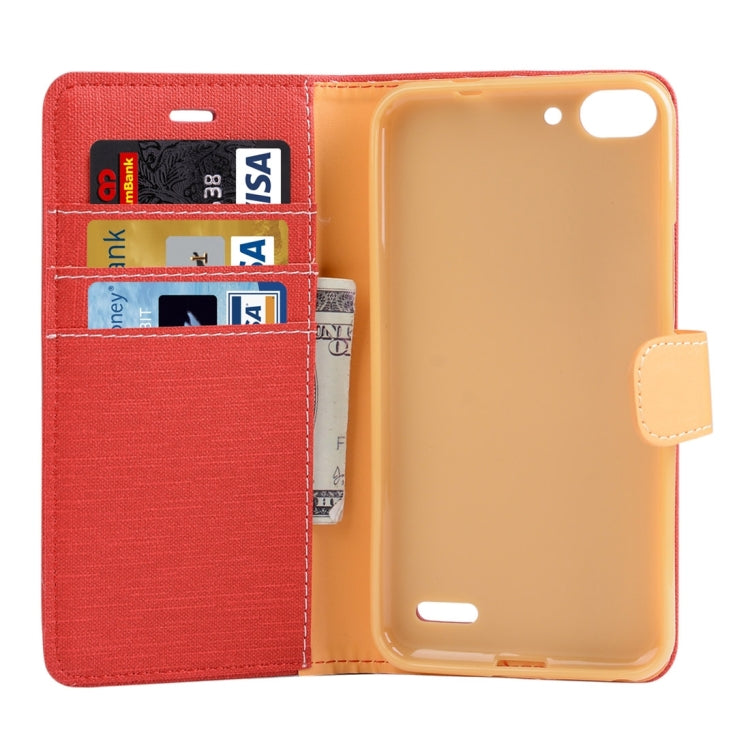 Denim Texture Horizontal Flip Solid Color Leather Case with Holder & Card Slots & Wallet for Vodafone Smart Ultra 6 / V995