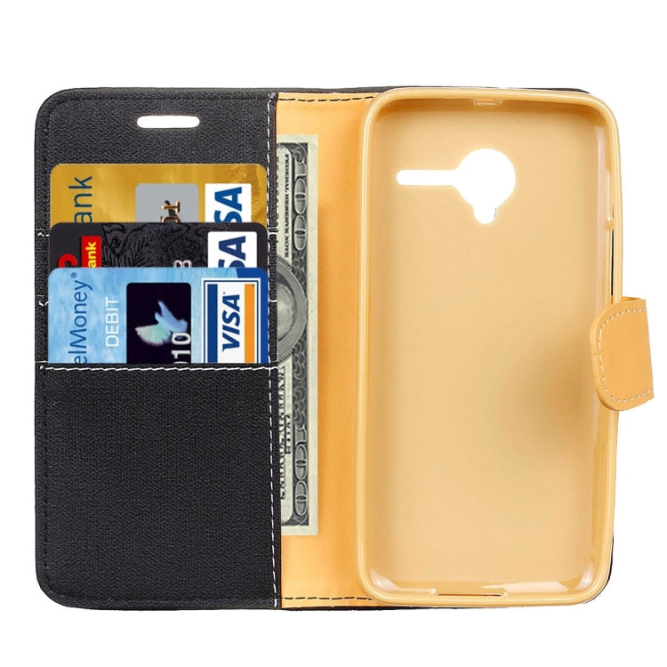 Denim Texture Horizontal Flip Solid Color Leather Case with Holder & Card Slots & Wallet for Vodafone Smart Speed 6