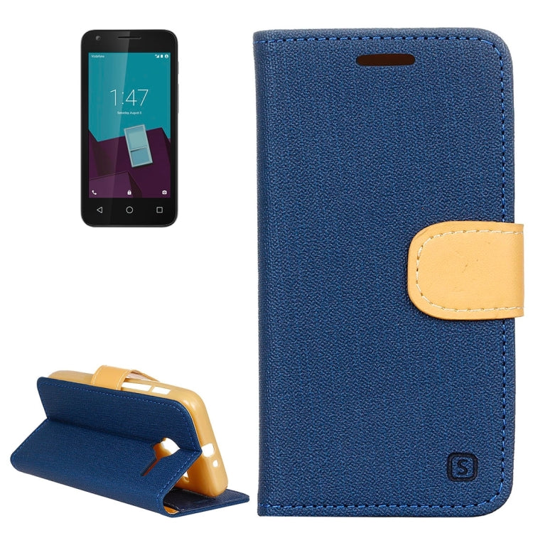 Denim Texture Horizontal Flip Solid Color Leather Case with Holder & Card Slots & Wallet for Vodafone Smart Speed 6