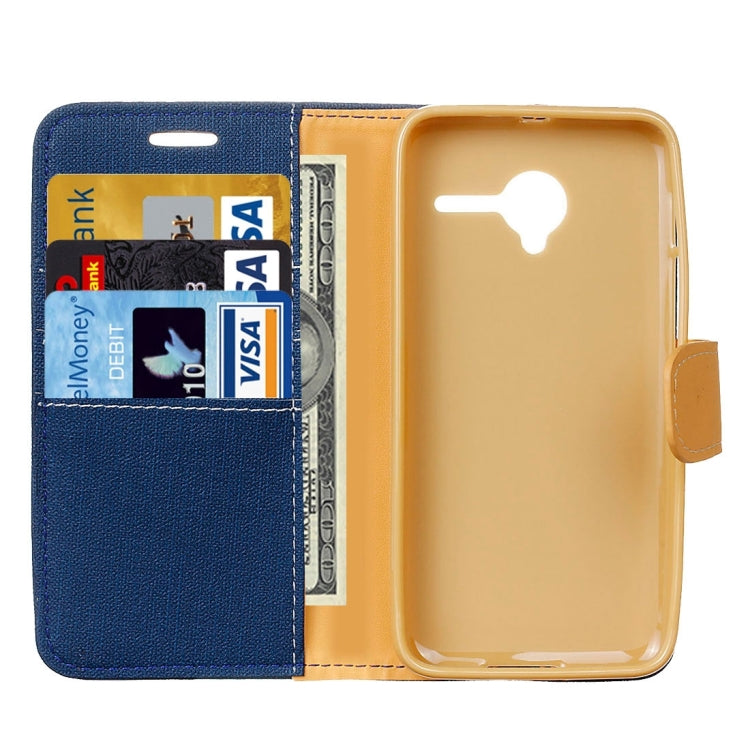 Denim Texture Horizontal Flip Solid Color Leather Case with Holder & Card Slots & Wallet for Vodafone Smart Speed 6
