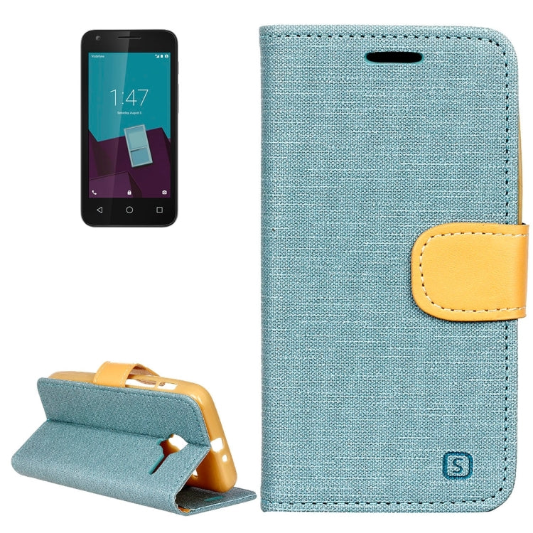 Denim Texture Horizontal Flip Solid Color Leather Case with Holder & Card Slots & Wallet for Vodafone Smart Speed 6