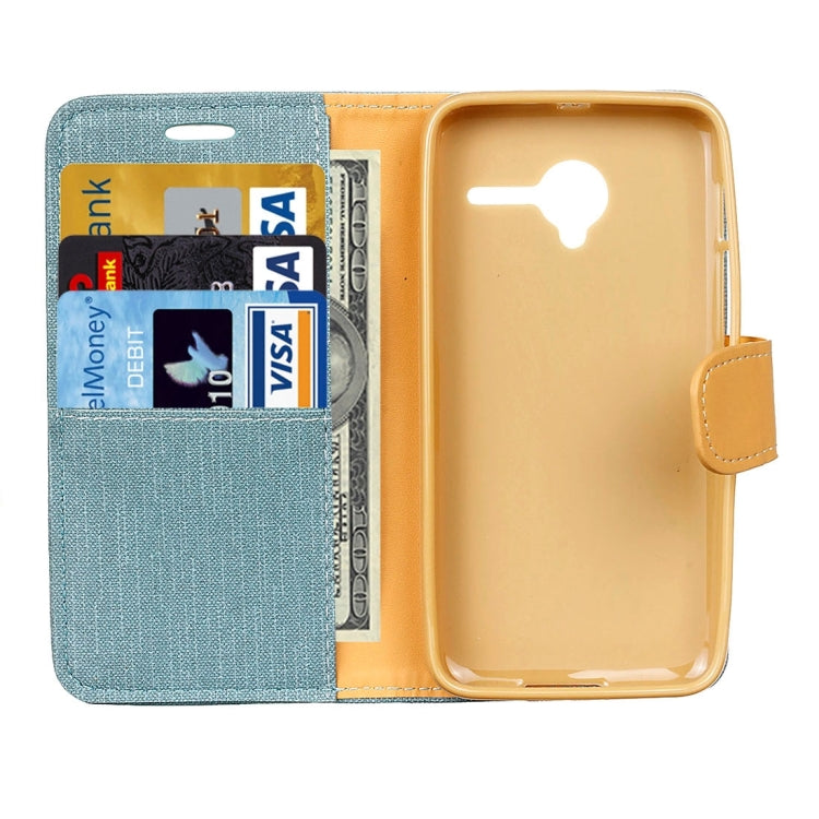 Denim Texture Horizontal Flip Solid Color Leather Case with Holder & Card Slots & Wallet for Vodafone Smart Speed 6