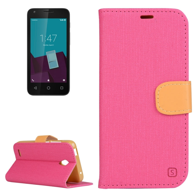 Denim Texture Horizontal Flip Solid Color Leather Case with Holder & Card Slots & Wallet for Vodafone Smart Speed 6