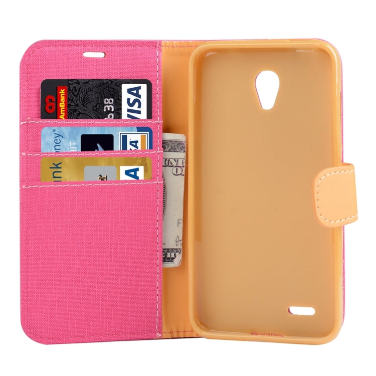 Denim Texture Horizontal Flip Solid Color Leather Case with Holder & Card Slots & Wallet for Vodafone Smart Speed 6