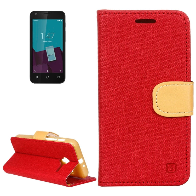 Denim Texture Horizontal Flip Solid Color Leather Case with Holder & Card Slots & Wallet for Vodafone Smart Speed 6