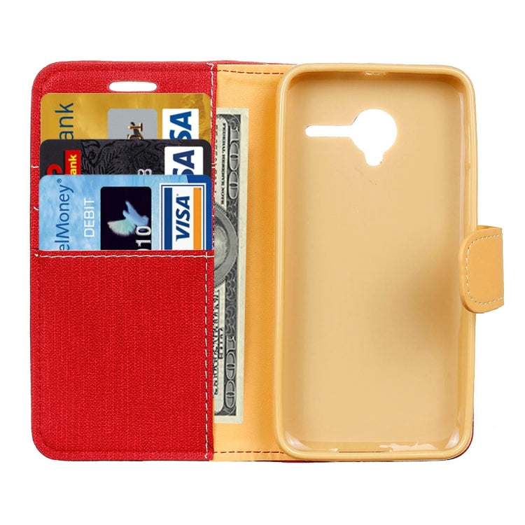 Denim Texture Horizontal Flip Solid Color Leather Case with Holder & Card Slots & Wallet for Vodafone Smart Speed 6