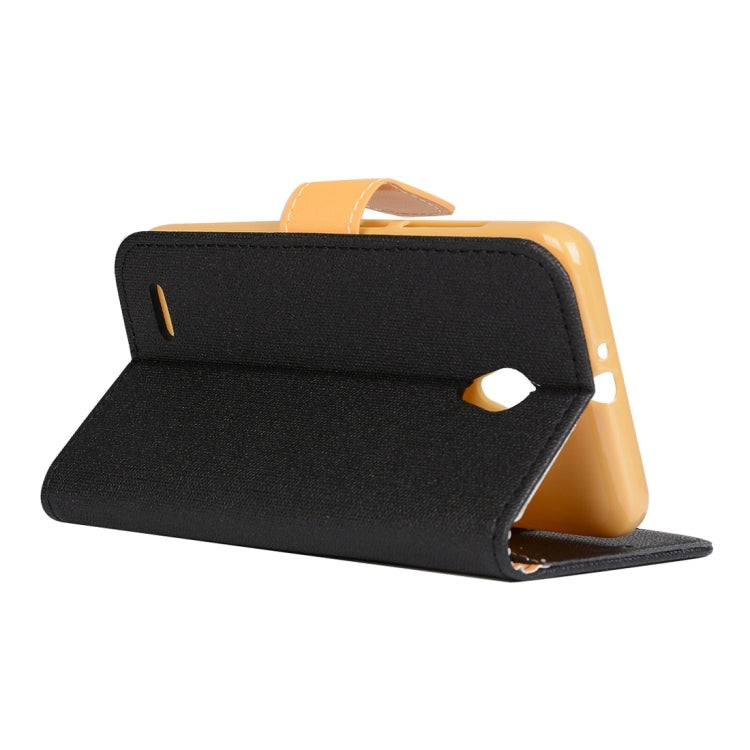 Denim Texture Horizontal Flip Solid Color Leather Case with Holder & Card Slots & Wallet for Vodafone Smart Prime 6