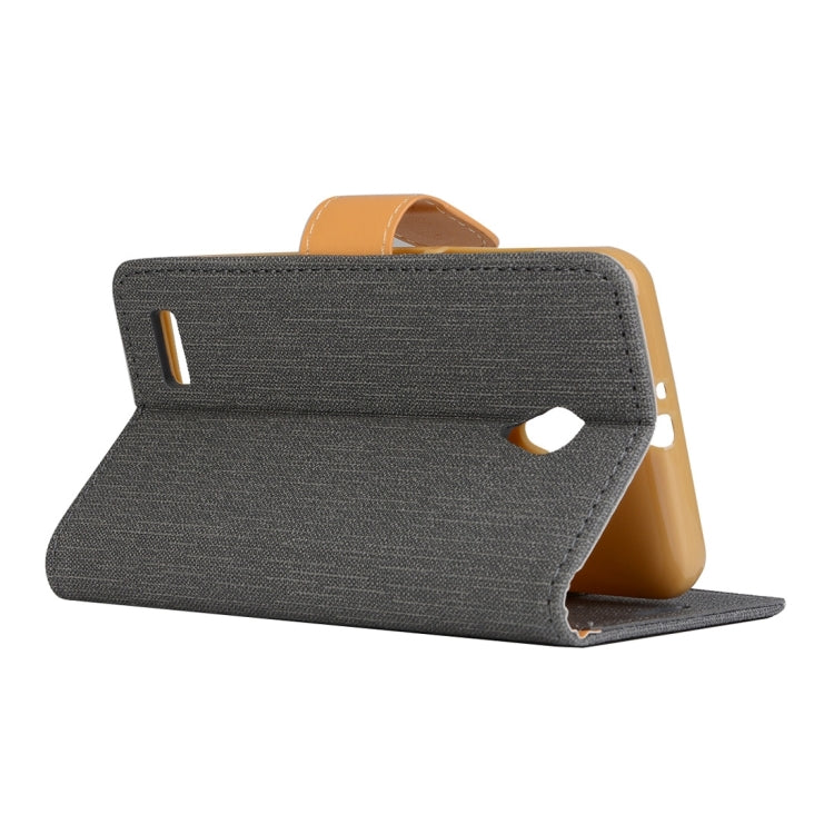 Denim Texture Horizontal Flip Solid Color Leather Case with Holder & Card Slots & Wallet for Vodafone Smart Prime 6