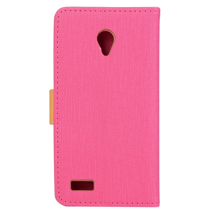 Denim Texture Horizontal Flip Solid Color Leather Case with Holder & Card Slots & Wallet for Vodafone Smart Prime 6