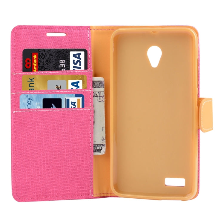 Denim Texture Horizontal Flip Solid Color Leather Case with Holder & Card Slots & Wallet for Vodafone Smart Prime 6