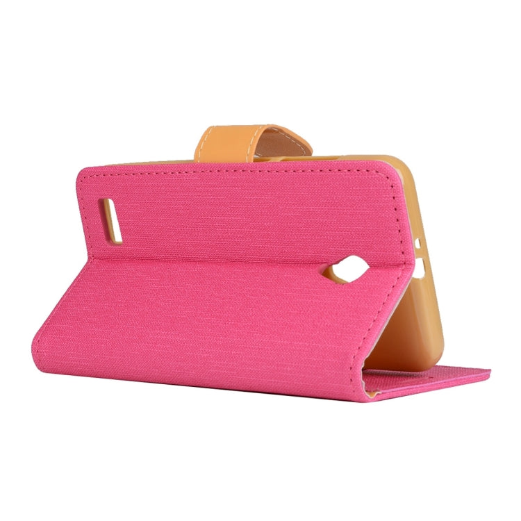 Denim Texture Horizontal Flip Solid Color Leather Case with Holder & Card Slots & Wallet for Vodafone Smart Prime 6