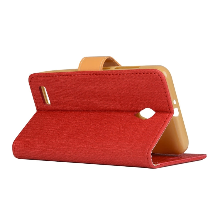 Denim Texture Horizontal Flip Solid Color Leather Case with Holder & Card Slots & Wallet for Vodafone Smart Prime 6