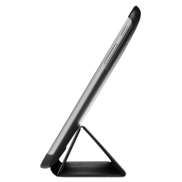 Stone Texture Solid Color Leather Case with Three-Folding Holder for Huawei MediaPad 10 FHD