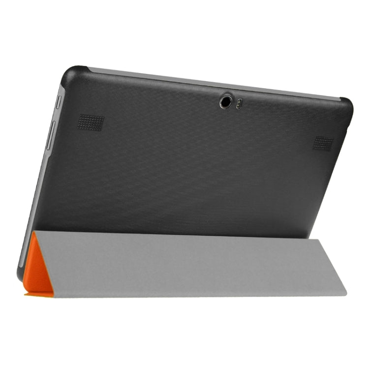 Stone Texture Solid Color Leather Case with Three-Folding Holder for Huawei MediaPad 10 FHD