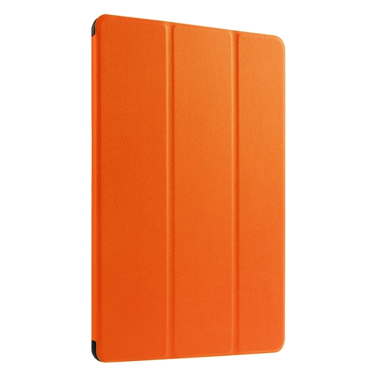 Stone Texture Solid Color Leather Case with Three-Folding Holder for Huawei MediaPad 10 FHD