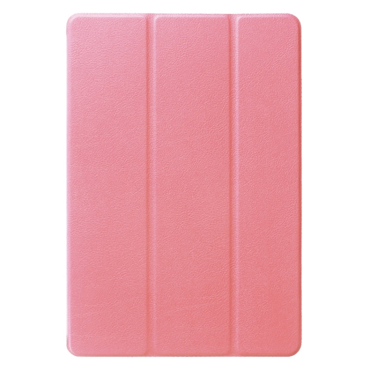 Stone Texture Solid Color Leather Case with Three-Folding Holder for Huawei MediaPad 10 FHD