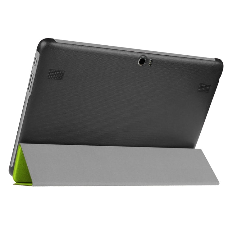 Stone Texture Solid Color Leather Case with Three-Folding Holder for Huawei MediaPad 10 FHD