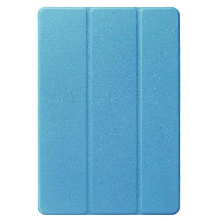 Stone Texture Solid Color Leather Case with Three-Folding Holder for Huawei MediaPad 10 FHD