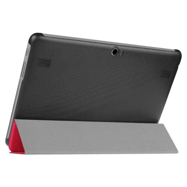 Stone Texture Solid Color Leather Case with Three-Folding Holder for Huawei MediaPad 10 FHD