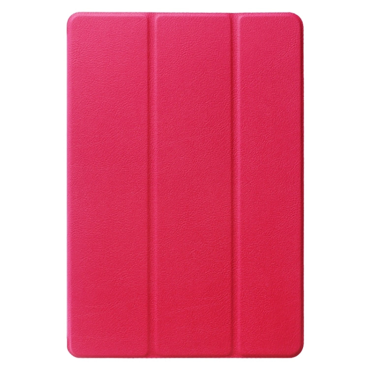 Stone Texture Solid Color Leather Case with Three-Folding Holder for Huawei MediaPad 10 FHD