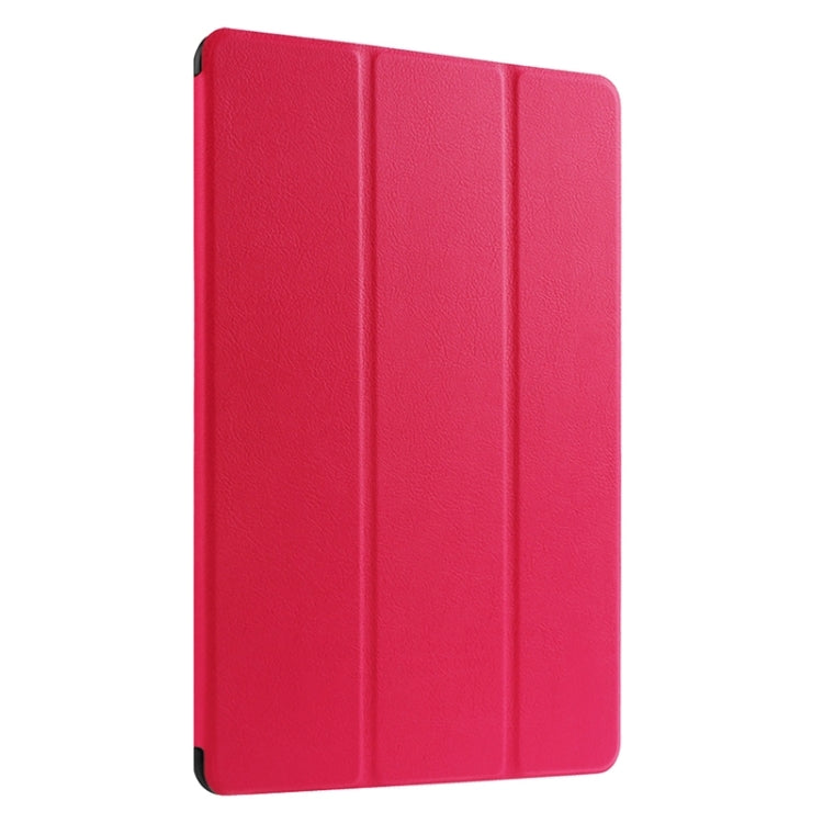 Stone Texture Solid Color Leather Case with Three-Folding Holder for Huawei MediaPad 10 FHD