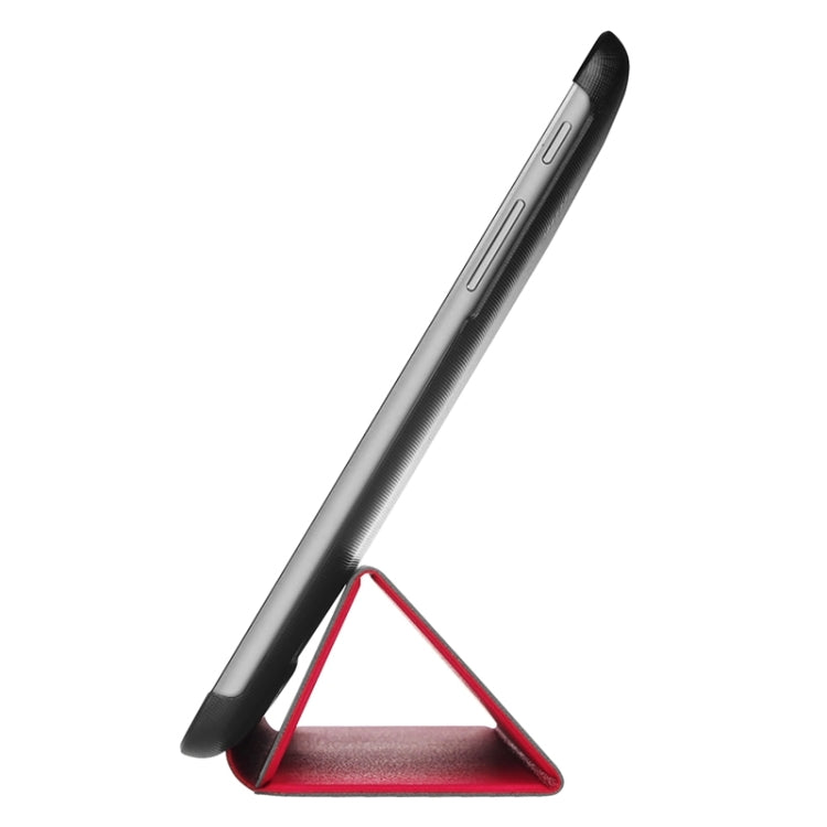 Stone Texture Solid Color Leather Case with Three-Folding Holder for Huawei MediaPad 10 FHD