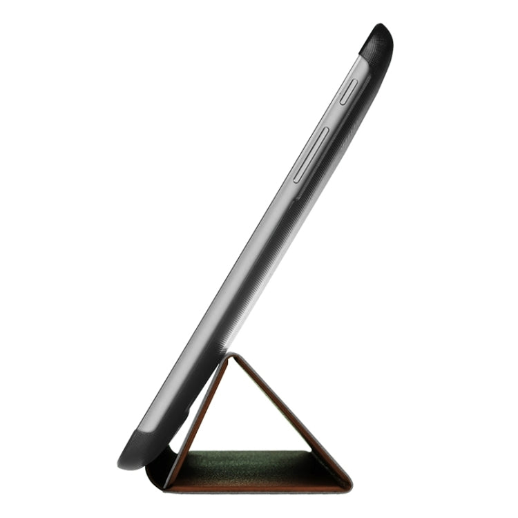 Stone Texture Solid Color Leather Case with Three-Folding Holder for Huawei MediaPad 10 FHD