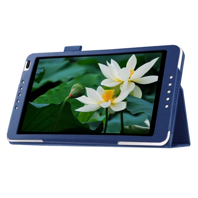 Litchi Texture Solid Color Leather Case with Holder for Huawei MediaPad M1 / S8-301W