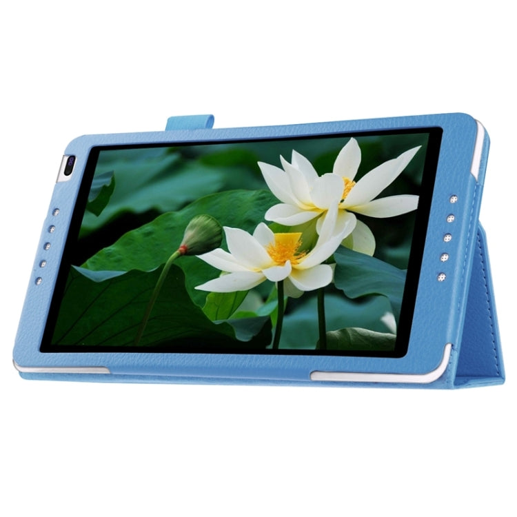 Litchi Texture Solid Color Leather Case with Holder for Huawei MediaPad M1 / S8-301W