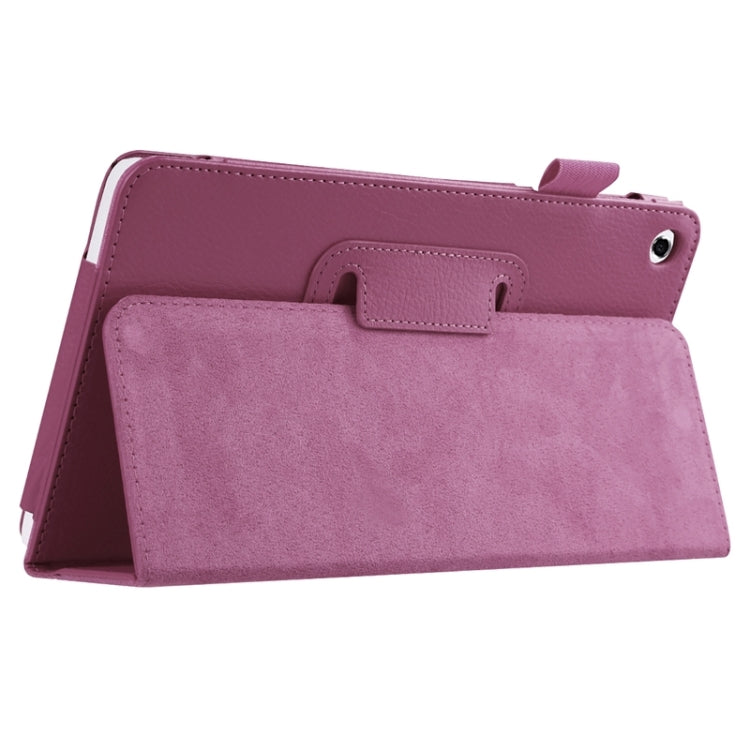 Litchi Texture Solid Color Leather Case with Holder for Huawei MediaPad M1 / S8-301W