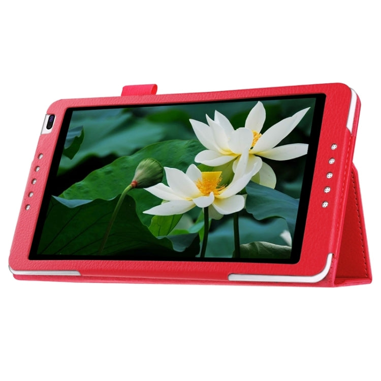 Litchi Texture Solid Color Leather Case with Holder for Huawei MediaPad M1 / S8-301W