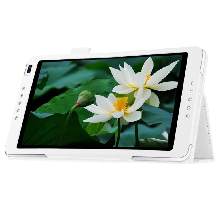 Litchi Texture Solid Color Leather Case with Holder for Huawei MediaPad M1 / S8-301W