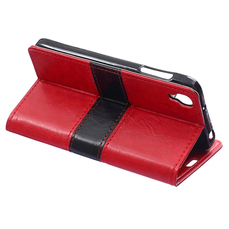 4.7 Inch Crystal Texture Horizontal Flip Colorblock Leather Case with Holder & Card Slot & Wallet for Alcatel TCL IDOL 3