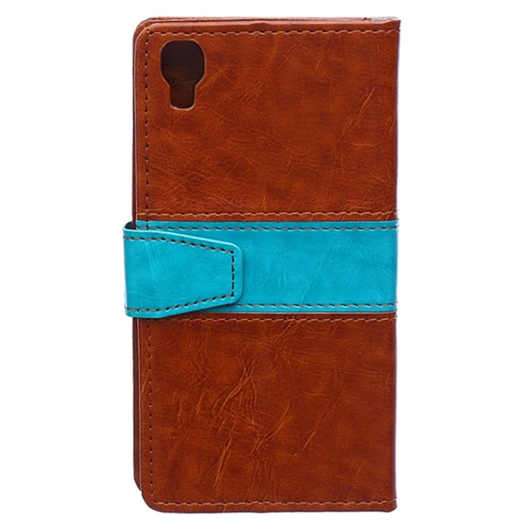5.5 Inch Crystal Texture Horizontal Flip Colorblock Leather Case with Holder & Card Slot & Wallet for Alcatel TCL IDOL 3
