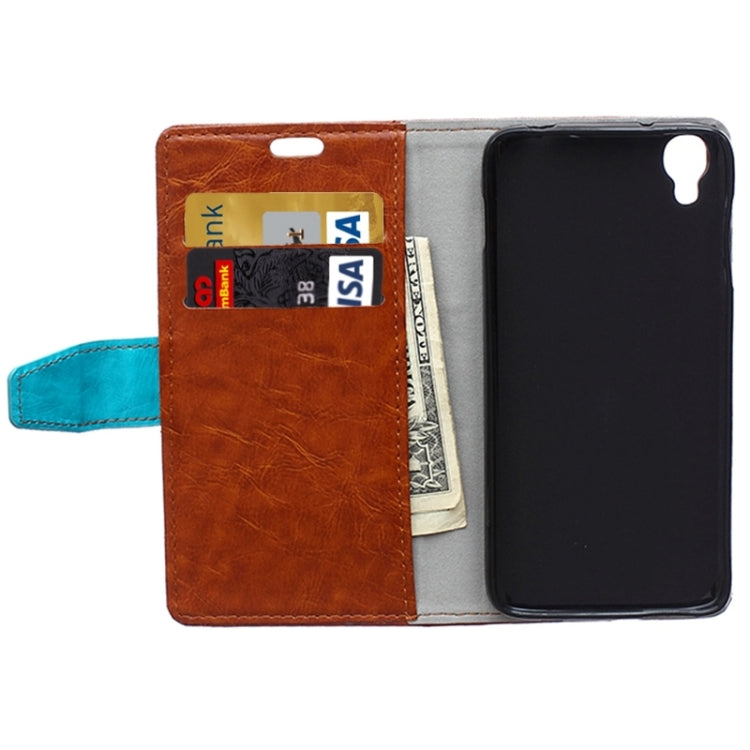 5.5 Inch Crystal Texture Horizontal Flip Colorblock Leather Case with Holder & Card Slot & Wallet for Alcatel TCL IDOL 3