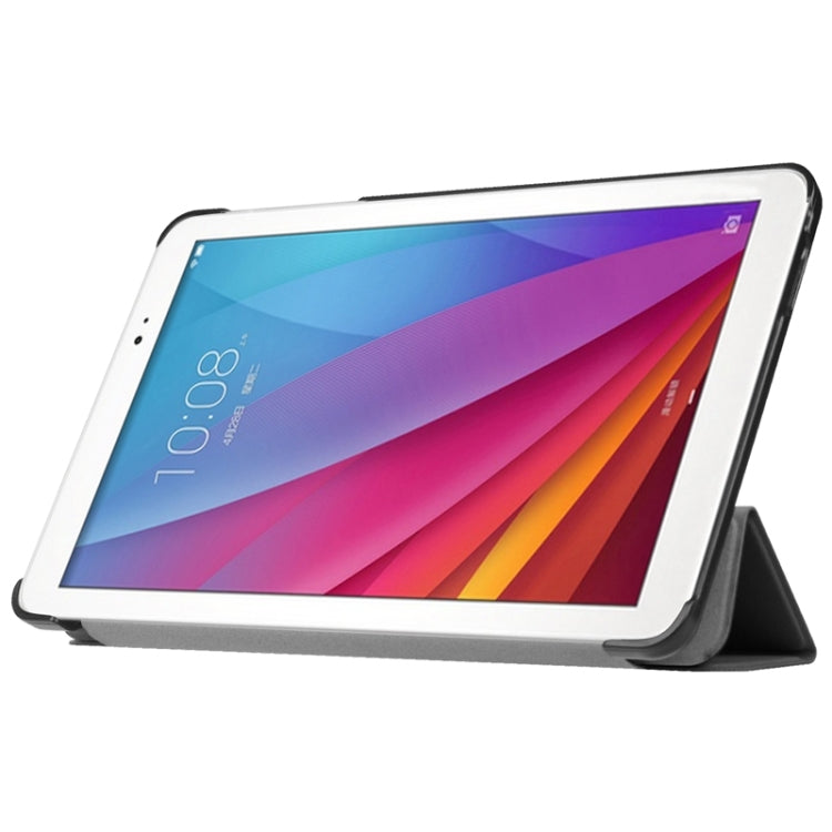 9.6 Inch Karst Texture Horizontal Flip Solid Color Leather Case with Three-Folding Holder for Huawei Honor Play Note 9.6