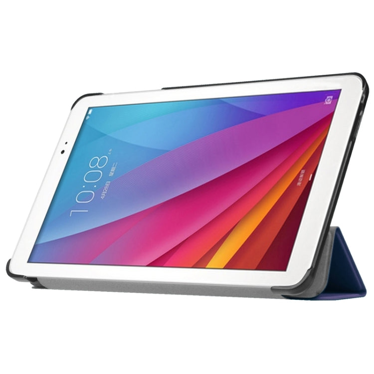 9.6 Inch Karst Texture Horizontal Flip Solid Color Leather Case with Three-Folding Holder for Huawei Honor Play Note 9.6