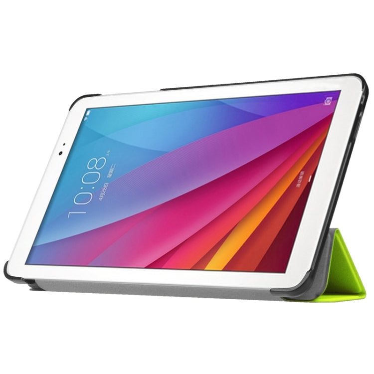 9.6 Inch Karst Texture Horizontal Flip Solid Color Leather Case with Three-Folding Holder for Huawei Honor Play Note 9.6